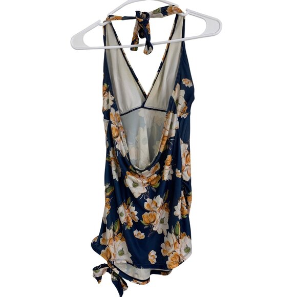 Savi Mom Maternity Floral Tankini Swimsuit Halter Rushing Small REE10506 GUC - Picture 5 of 8